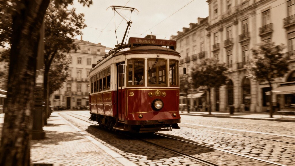 レトロな路面電車、近代的な路面電車