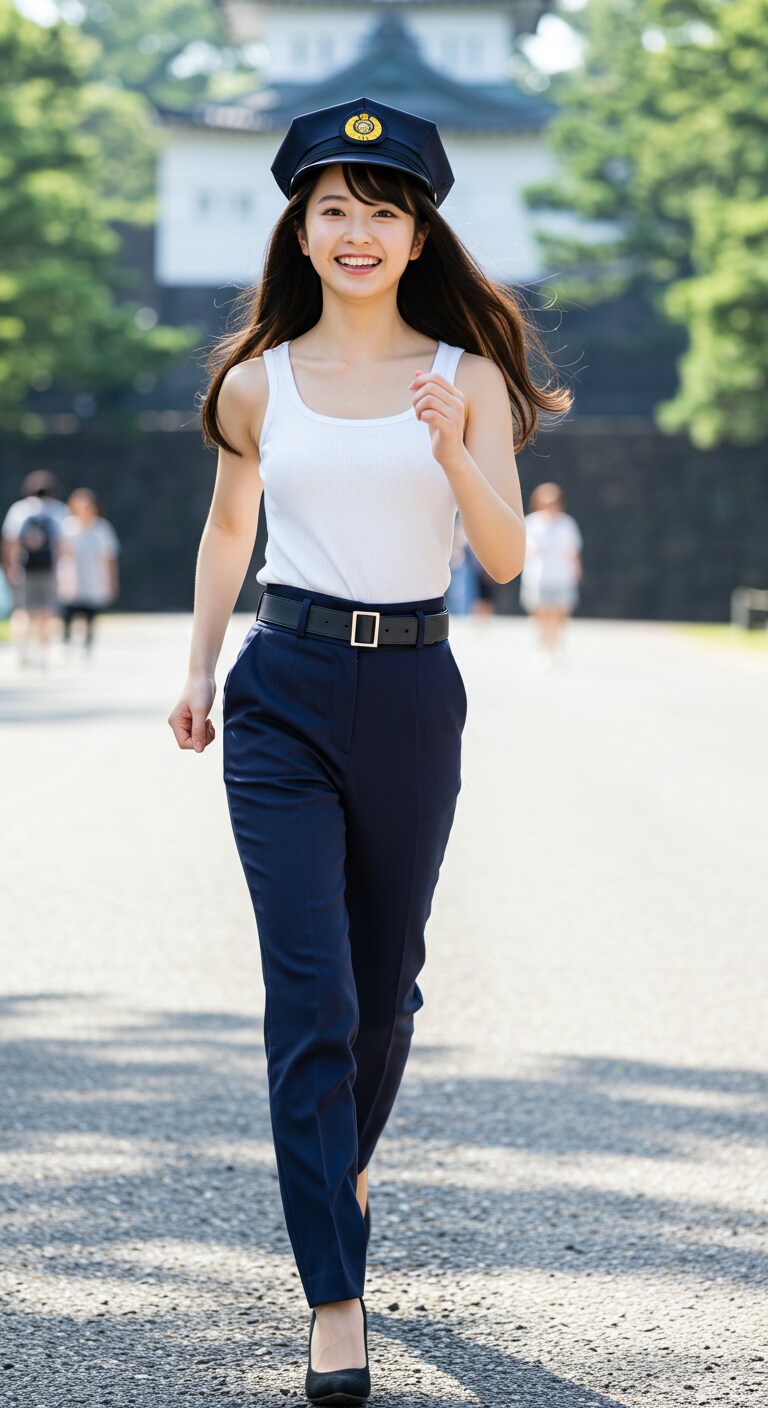 リアルかっこかわいい婦警の皇居ランニング