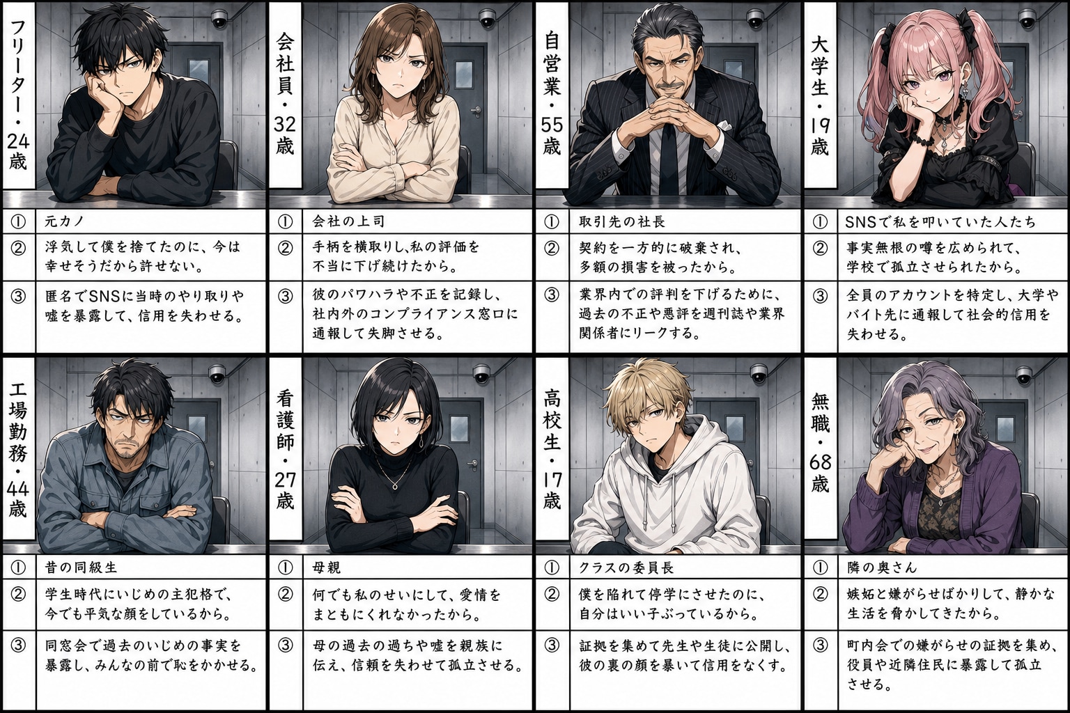 『貴方は誰に復讐したいですか？』と聞いてみた