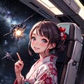 宇宙で和服 3枚目