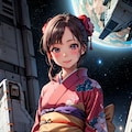 宇宙で和服 7枚目