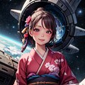 宇宙で和服 4枚目