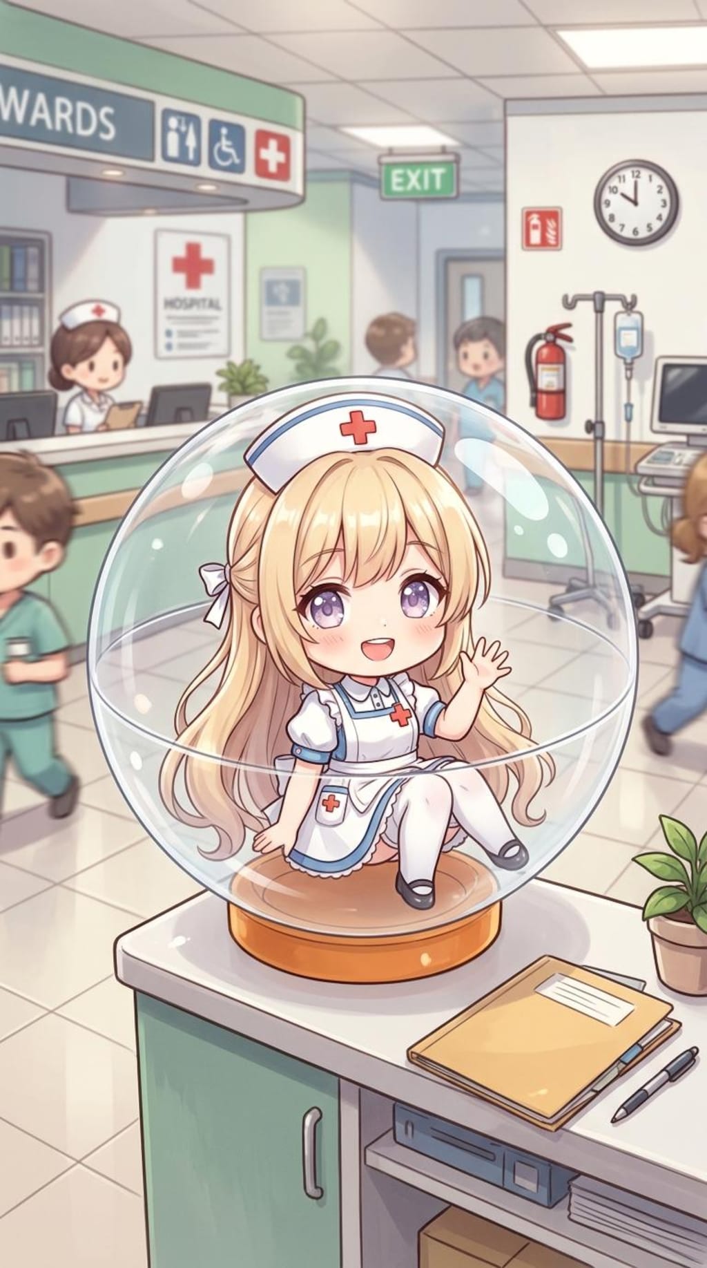 ナース服姿のBOLTちゃんをカプセルに入れたよ