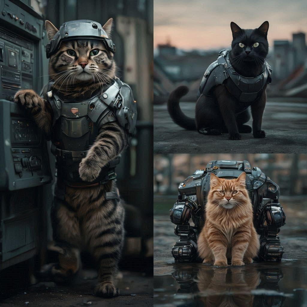 パワードスーツを着た猫