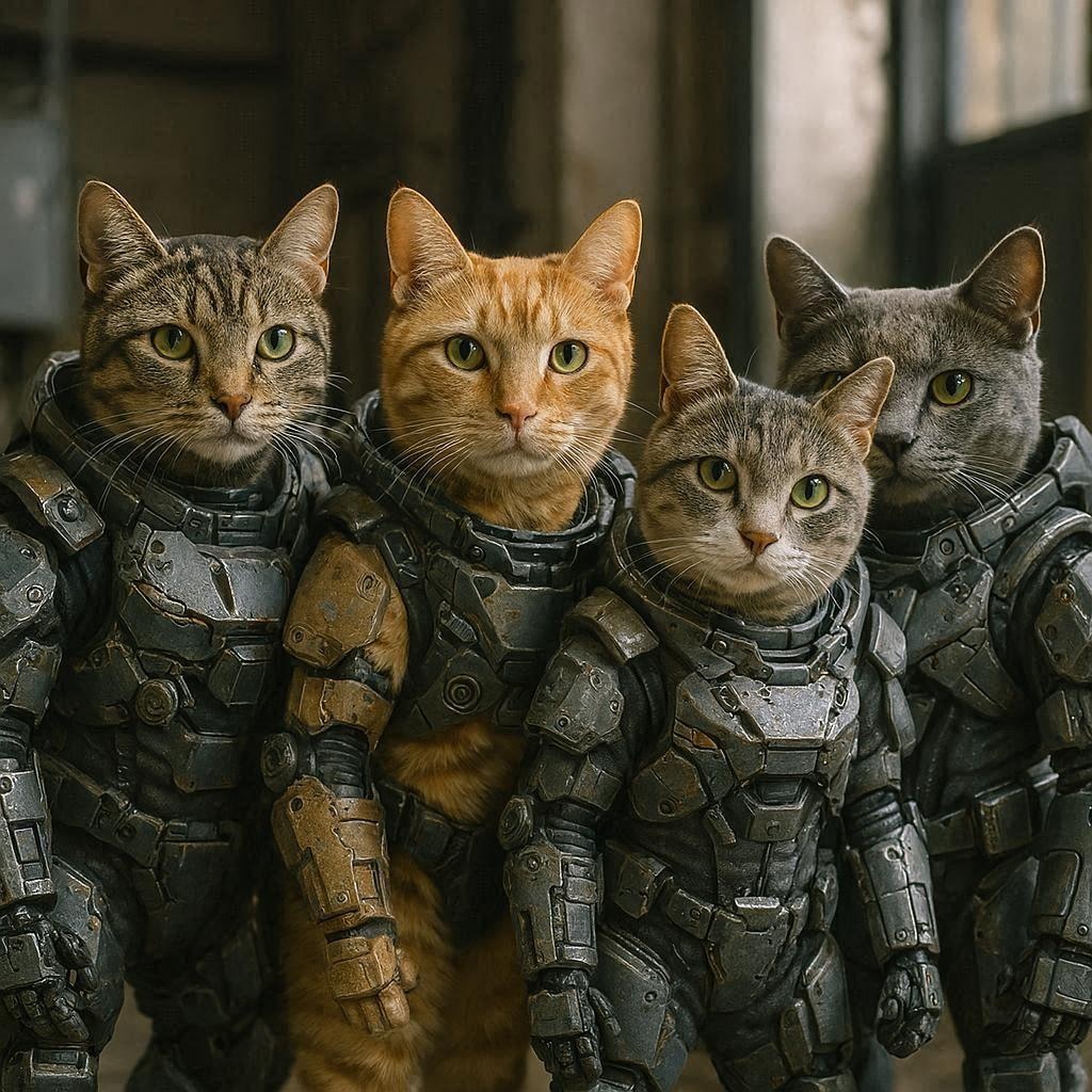 パワードスーツを着た猫