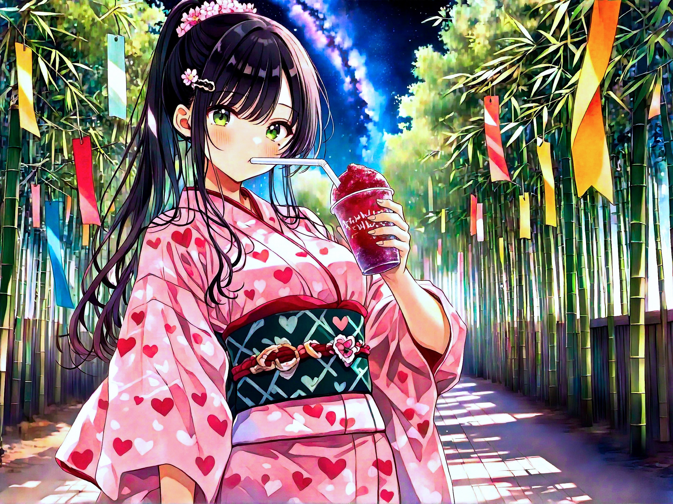 ポニテで七夕気分