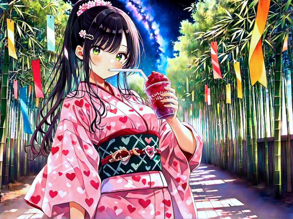 ポニテで七夕気分