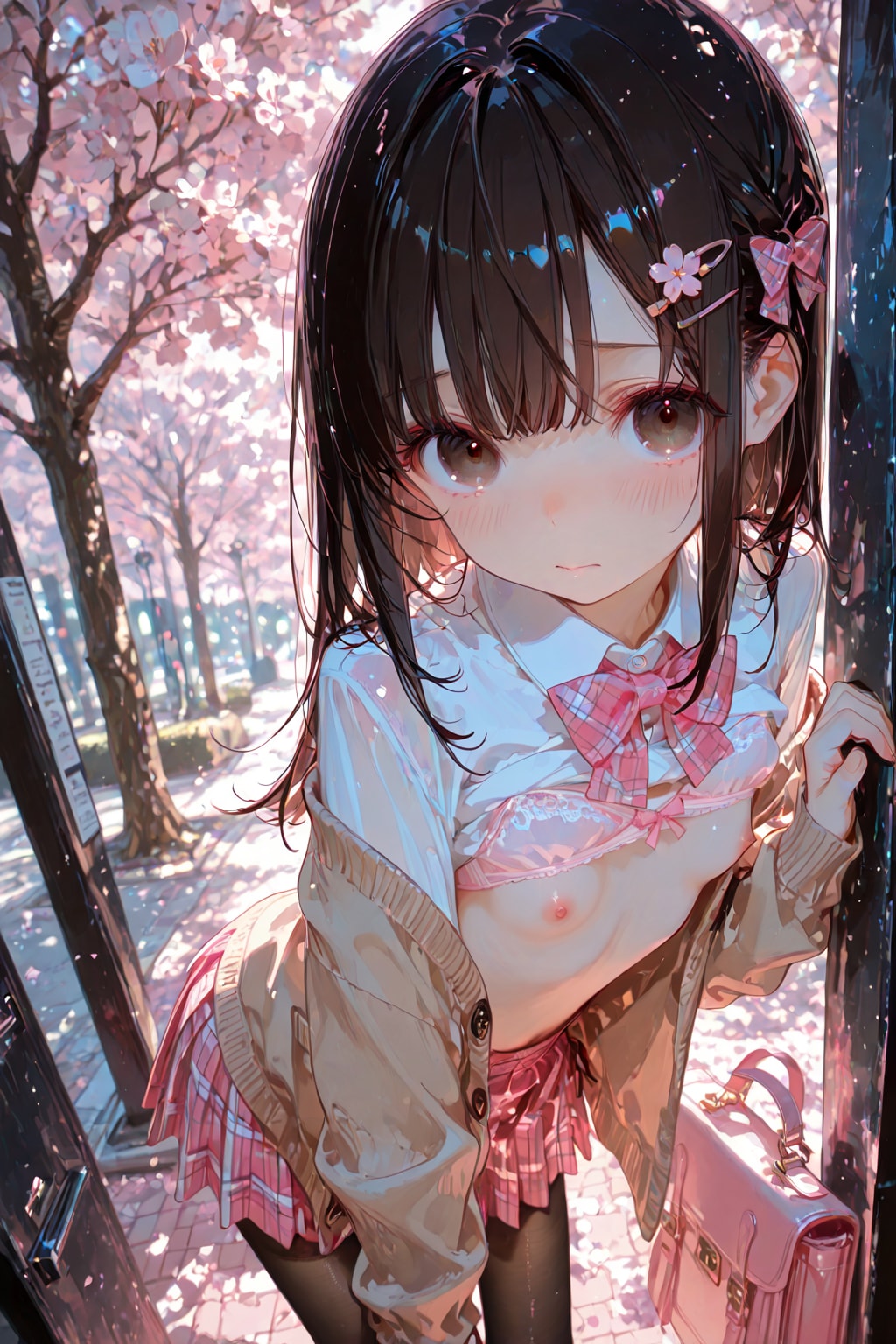 女の子たちと桜