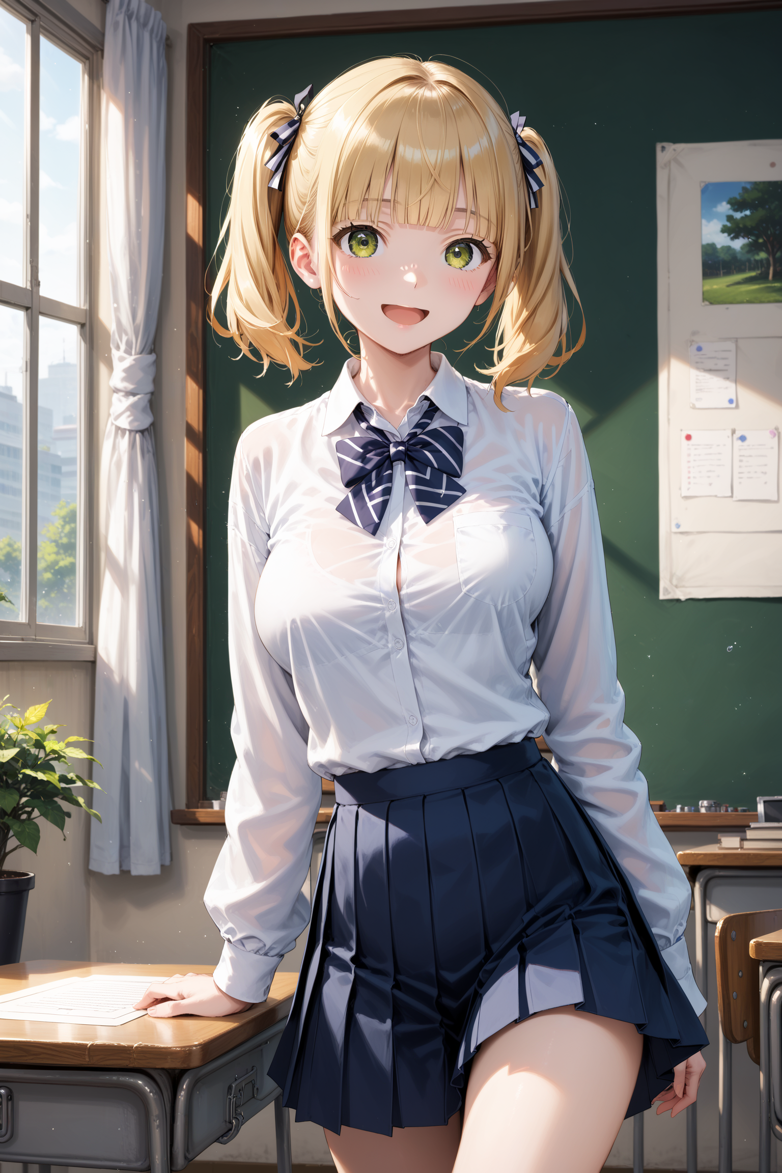 金髪ツインテJK | の人気AIイラスト・グラビア