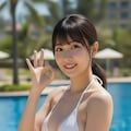 お茶目な白水着さん 6枚目