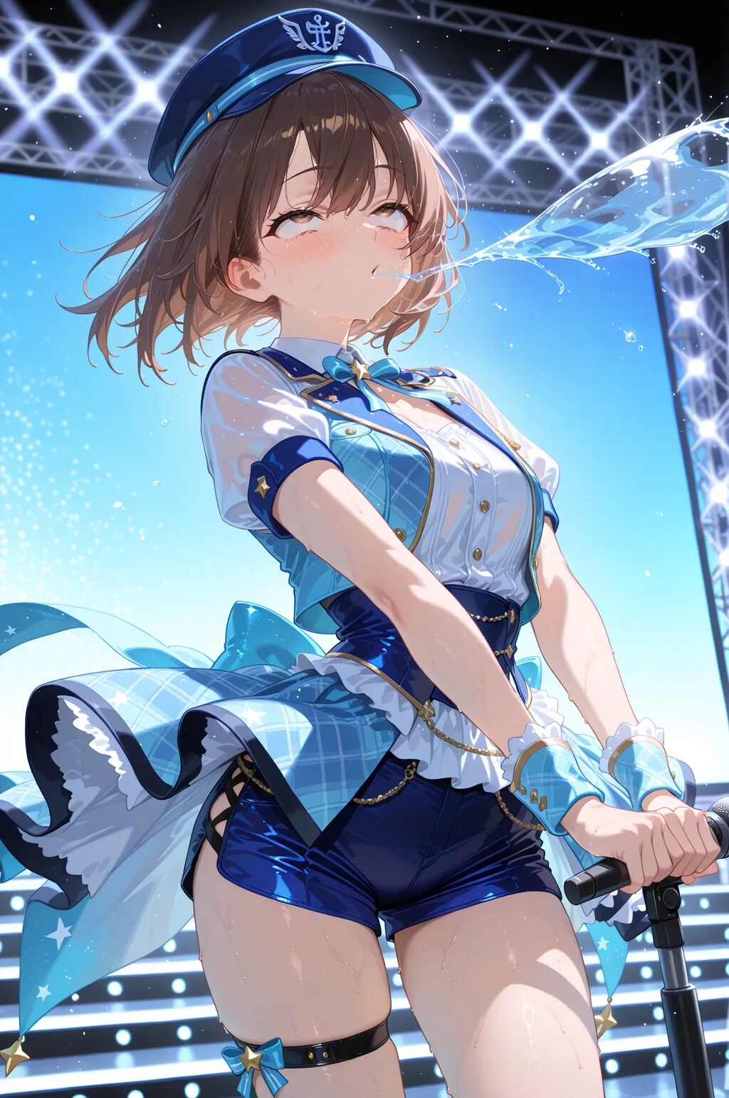 混ぜるな危険！？　口から水を吐き出すアイドル！