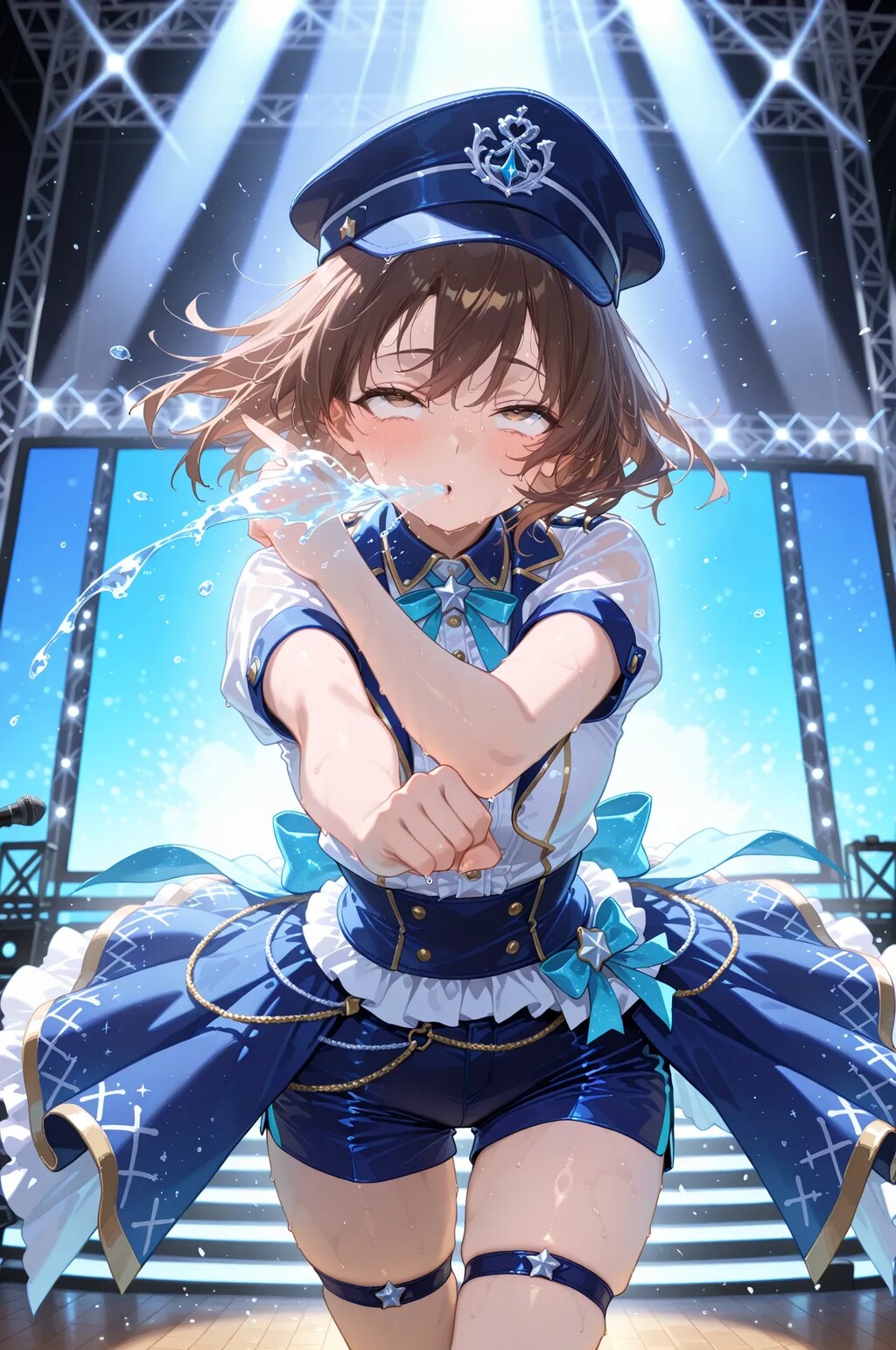 混ぜるな危険！？　口から水を吐き出すアイドル！