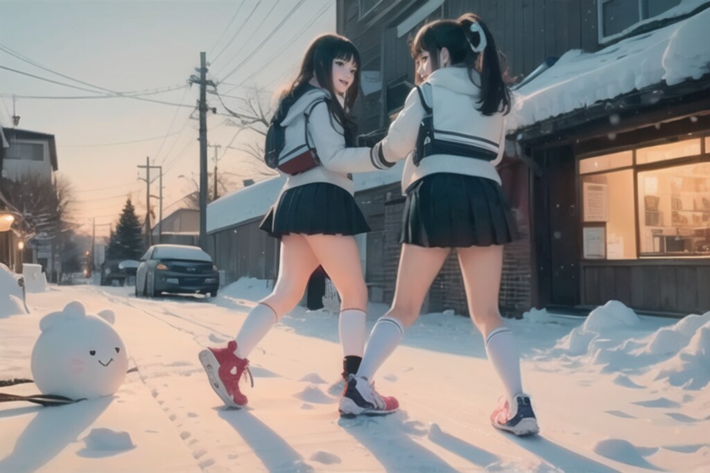 頑張れ冬の女子校生
