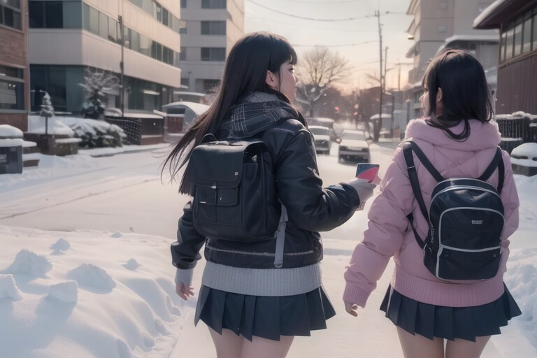 頑張れ冬の女子校生
