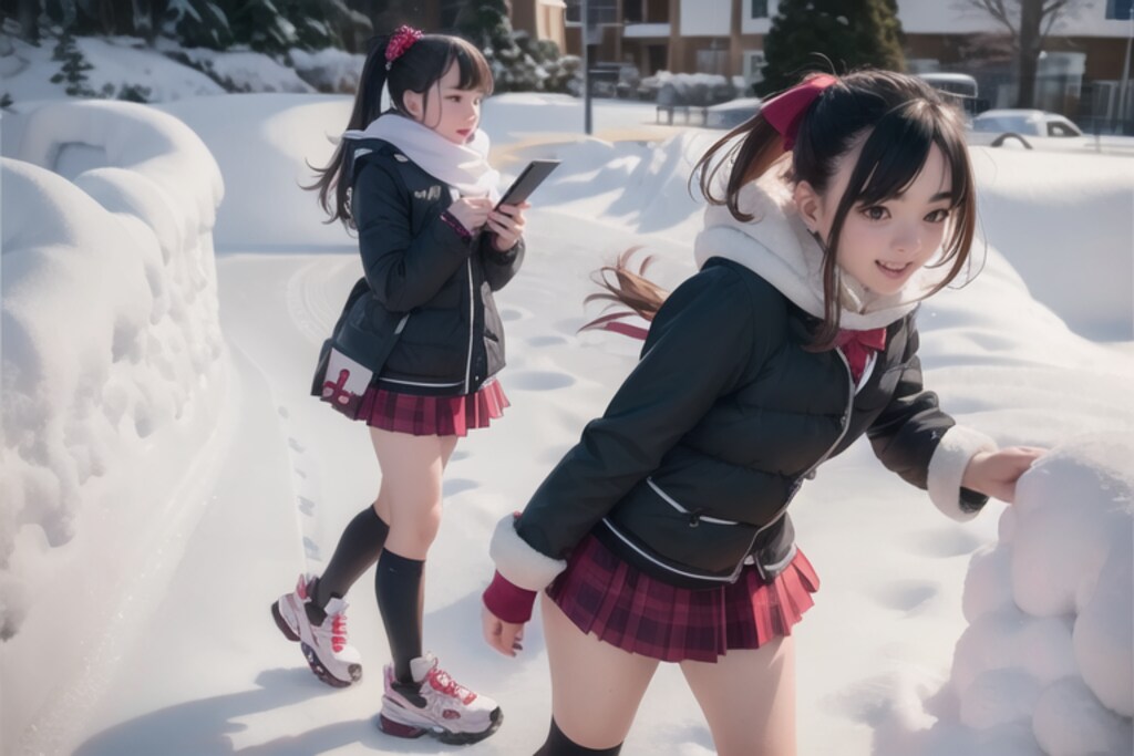 頑張れ冬の女子校生