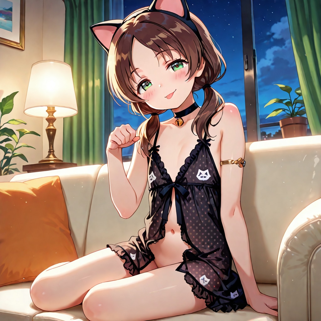 白or黒？ベビードール[猫②]