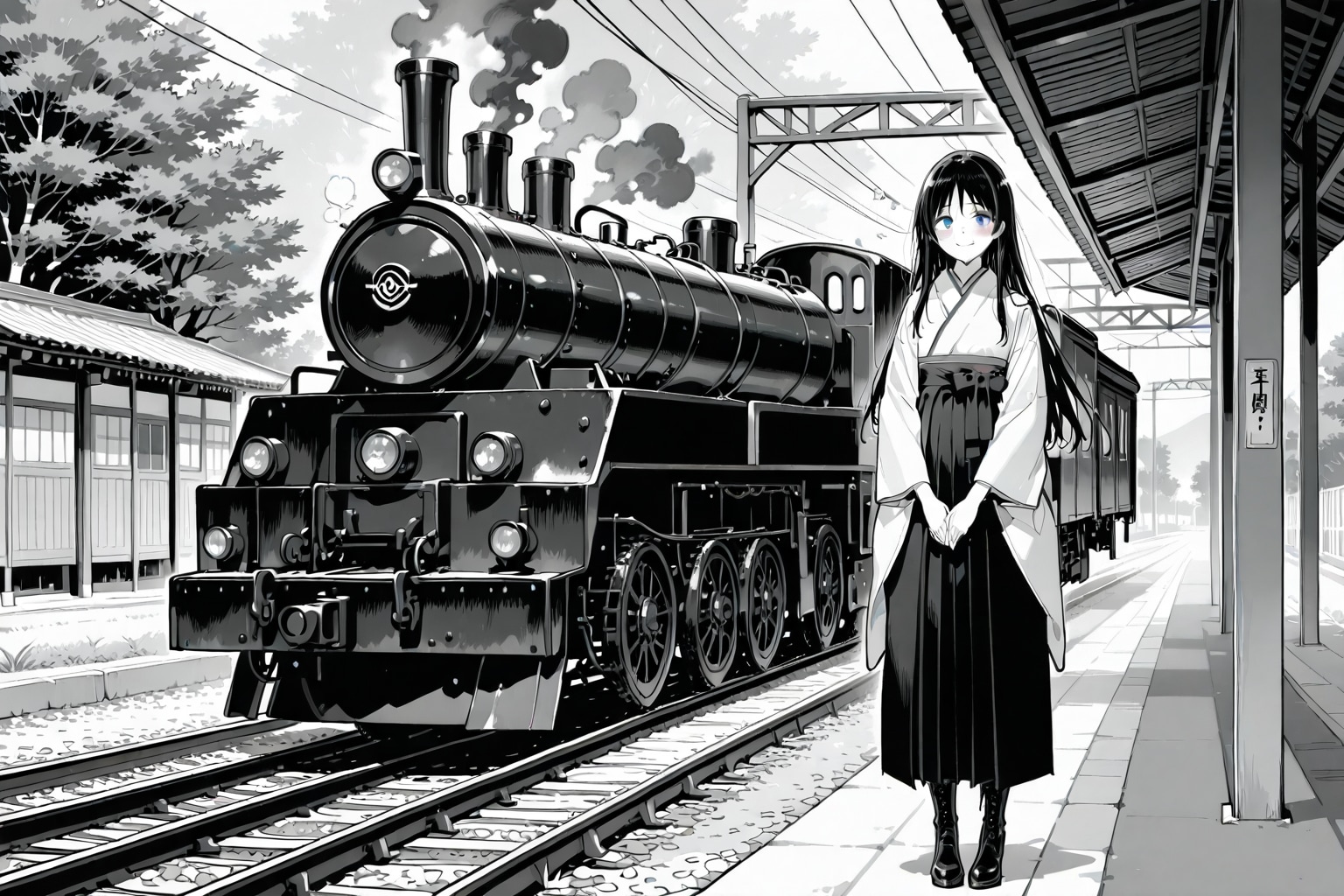 【企画：大正ロマン】陸蒸気と記念写真① | の人気AIイラスト・グラビア