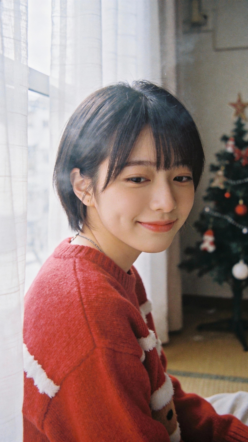 Scarlet Warmth on a Snowy Path