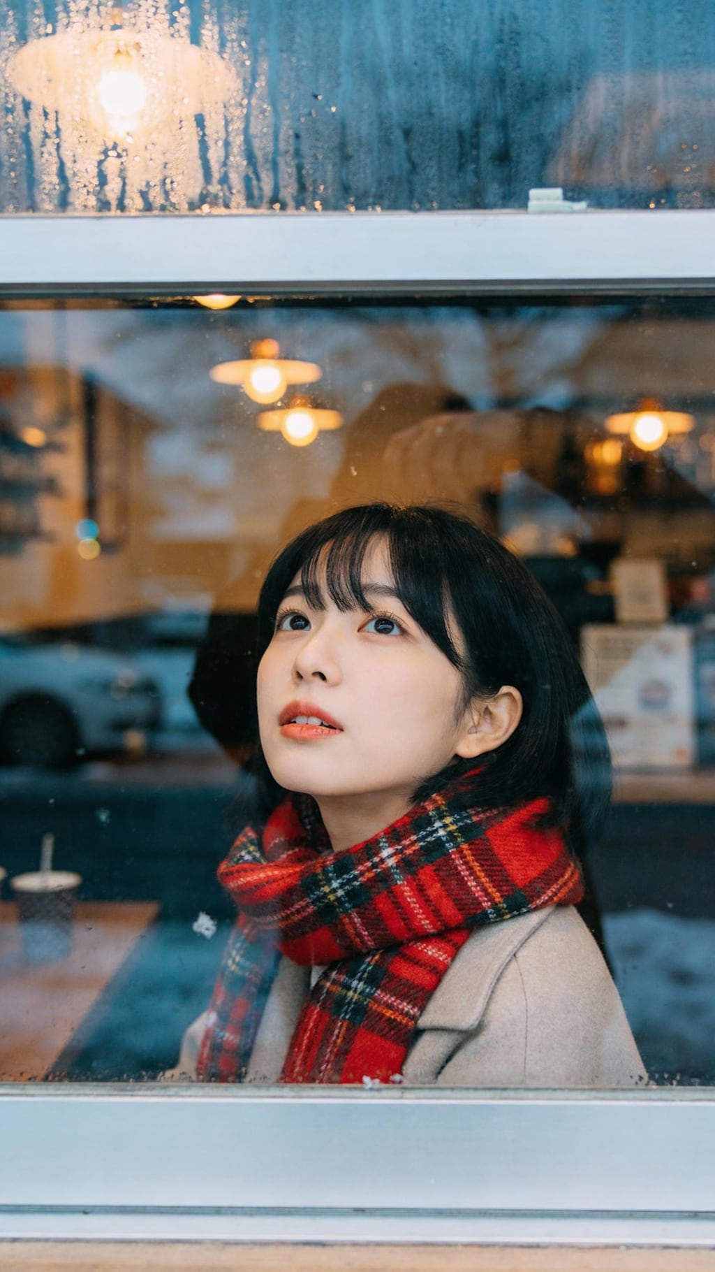 Scarlet Warmth on a Snowy Path