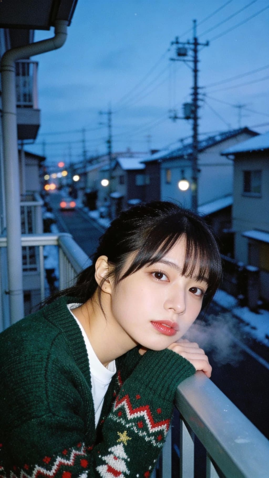 Scarlet Warmth on a Snowy Path