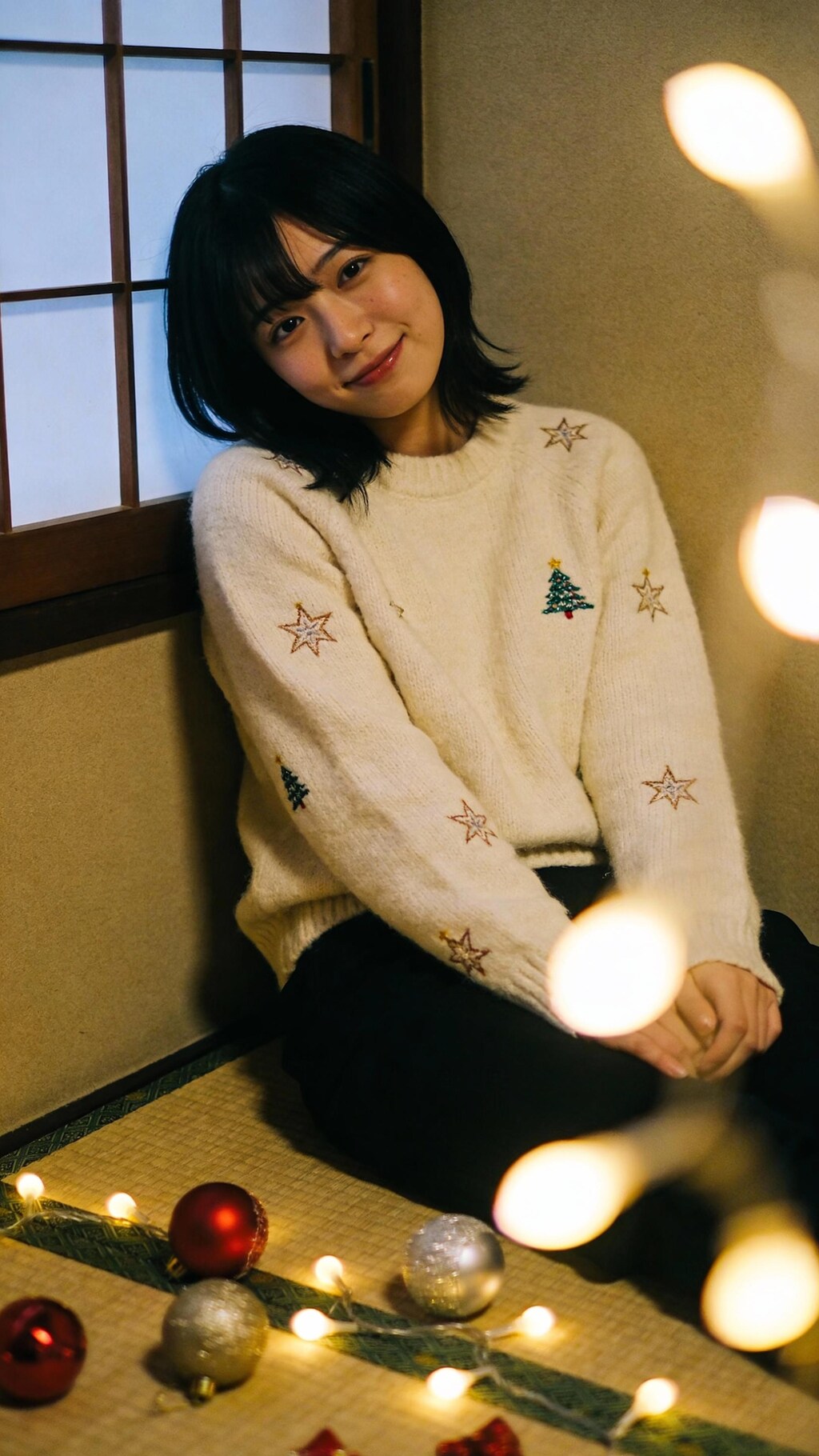 Scarlet Warmth on a Snowy Path