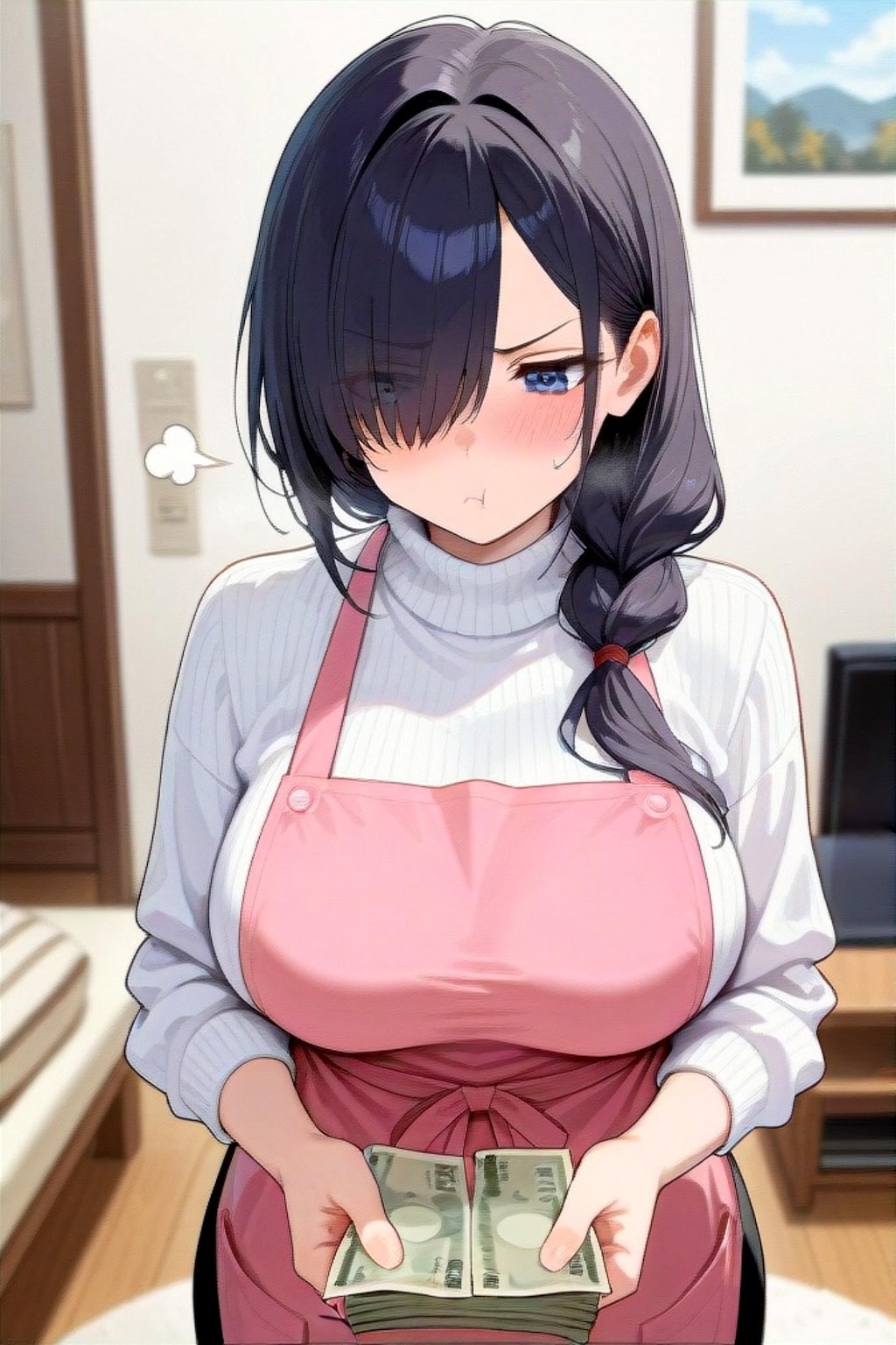 パチスロ代を催促される黒髪ちゃん