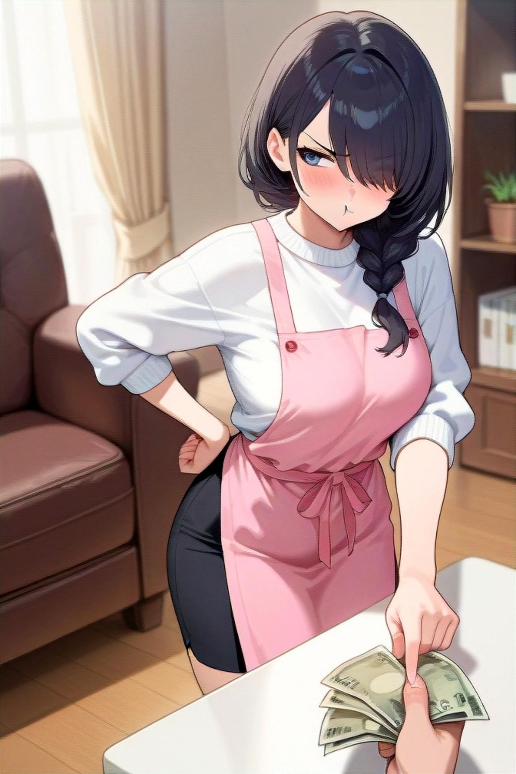 パチスロ代を催促される黒髪ちゃん