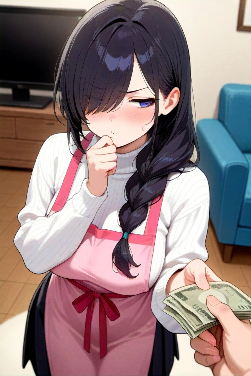 パチスロ代を催促される黒髪ちゃん