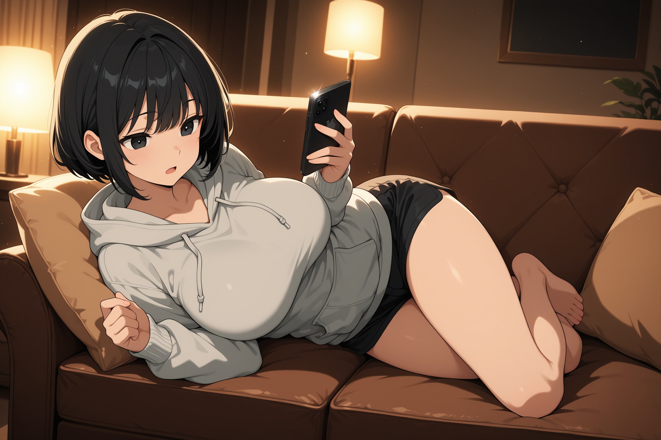 ソファーでくつろぐ幽凪さん