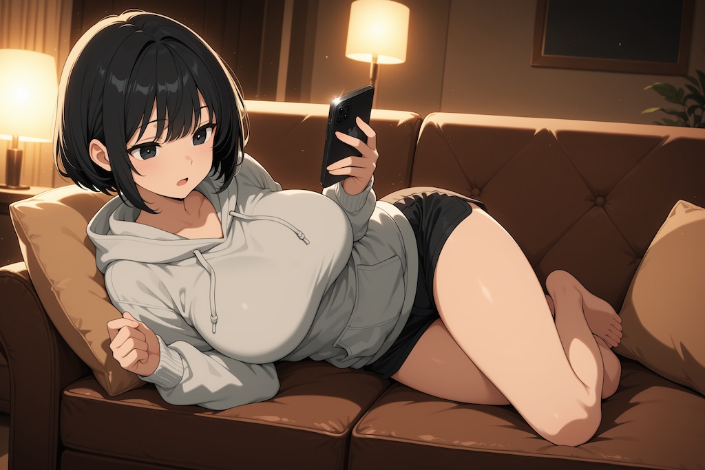ソファーでくつろぐ幽凪さん