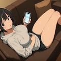 ソファーでくつろぐ幽凪さん 2枚目