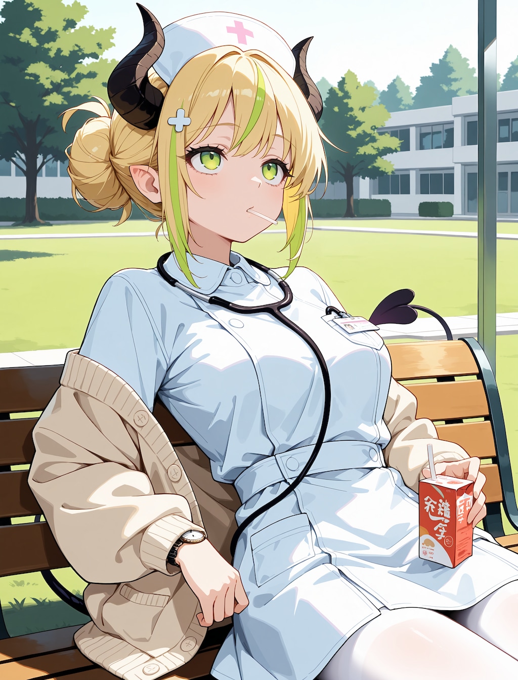 白衣のサキュバス、昼休憩