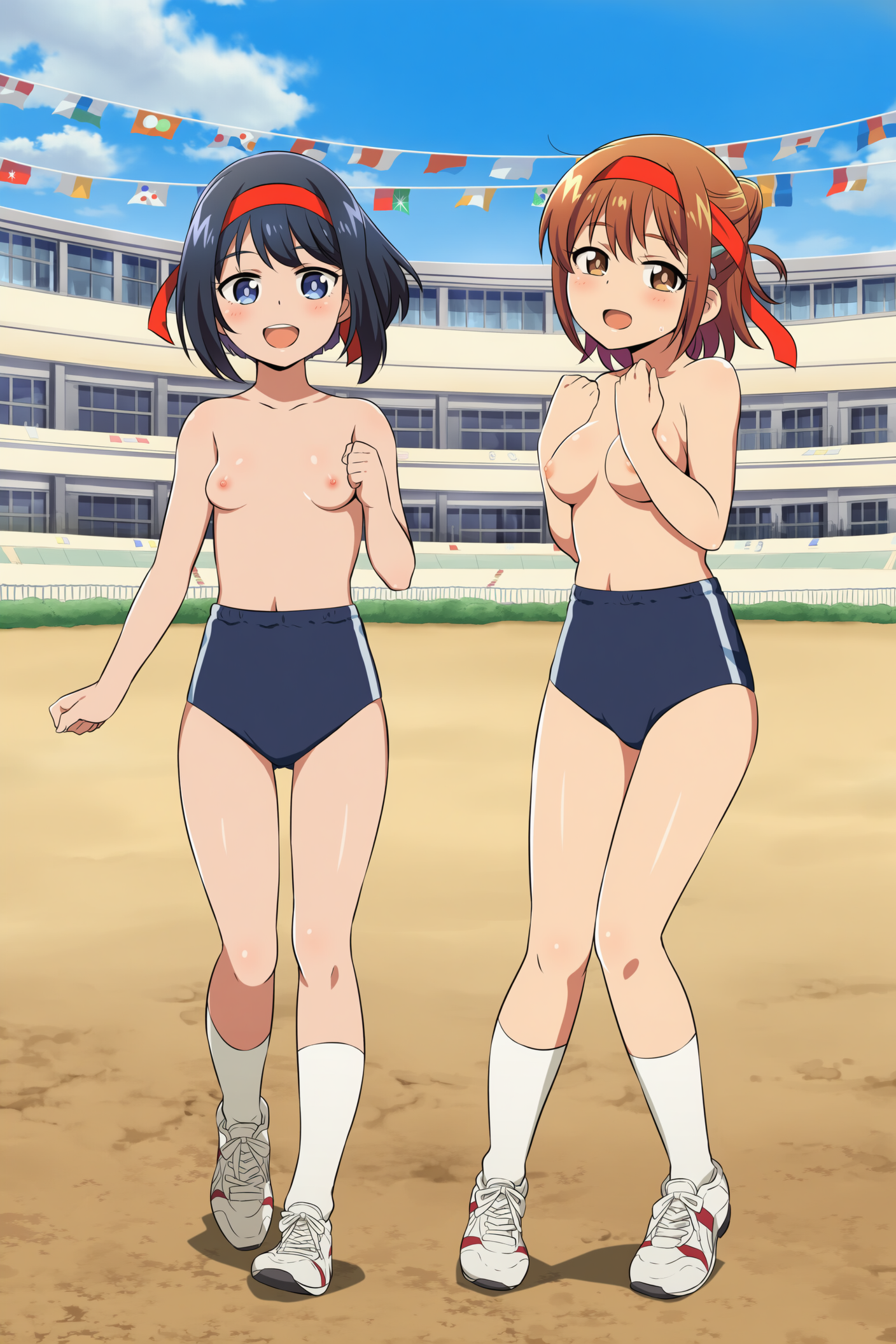 裸ブルマ+ハチマキ