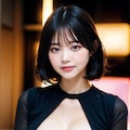 黒ドレスLoraでポロリ 8枚目