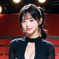 黒ドレスLoraでポロリ 2枚目