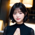黒ドレスLoraでポロリ 12枚目