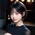 黒ドレスLoraでポロリ 3枚目