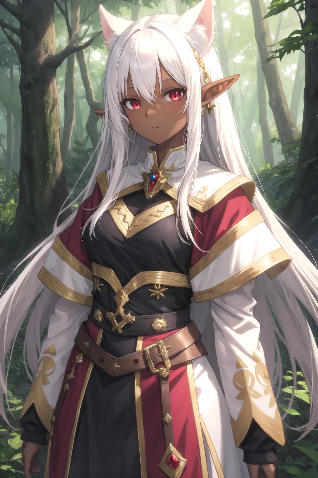 ケモミミ美少女ダークエルフ