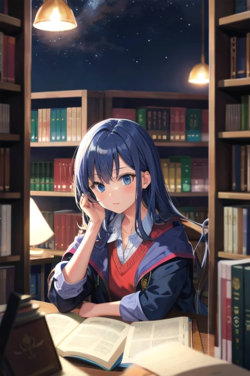 夜の図書館
