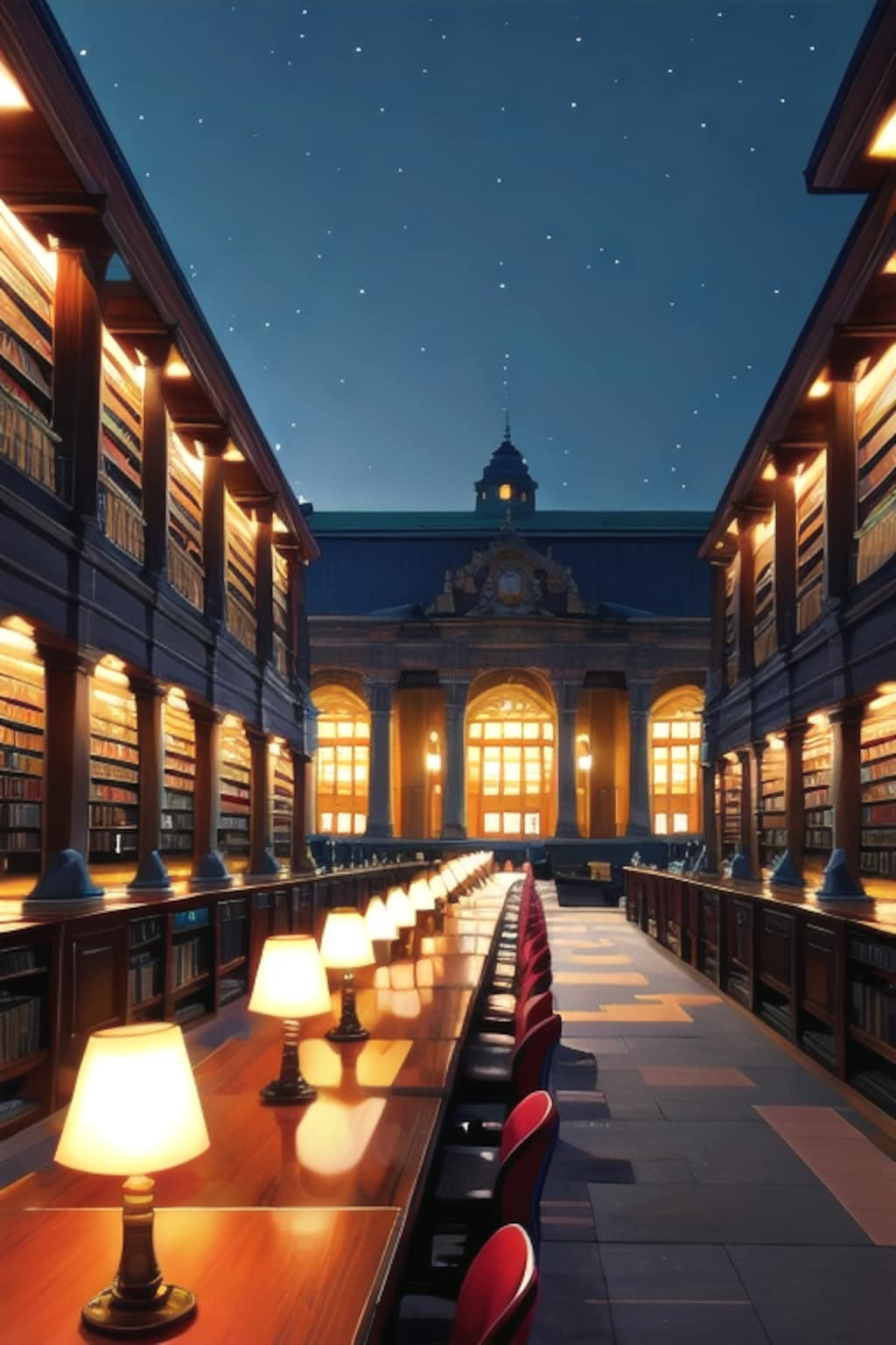 夜の図書館