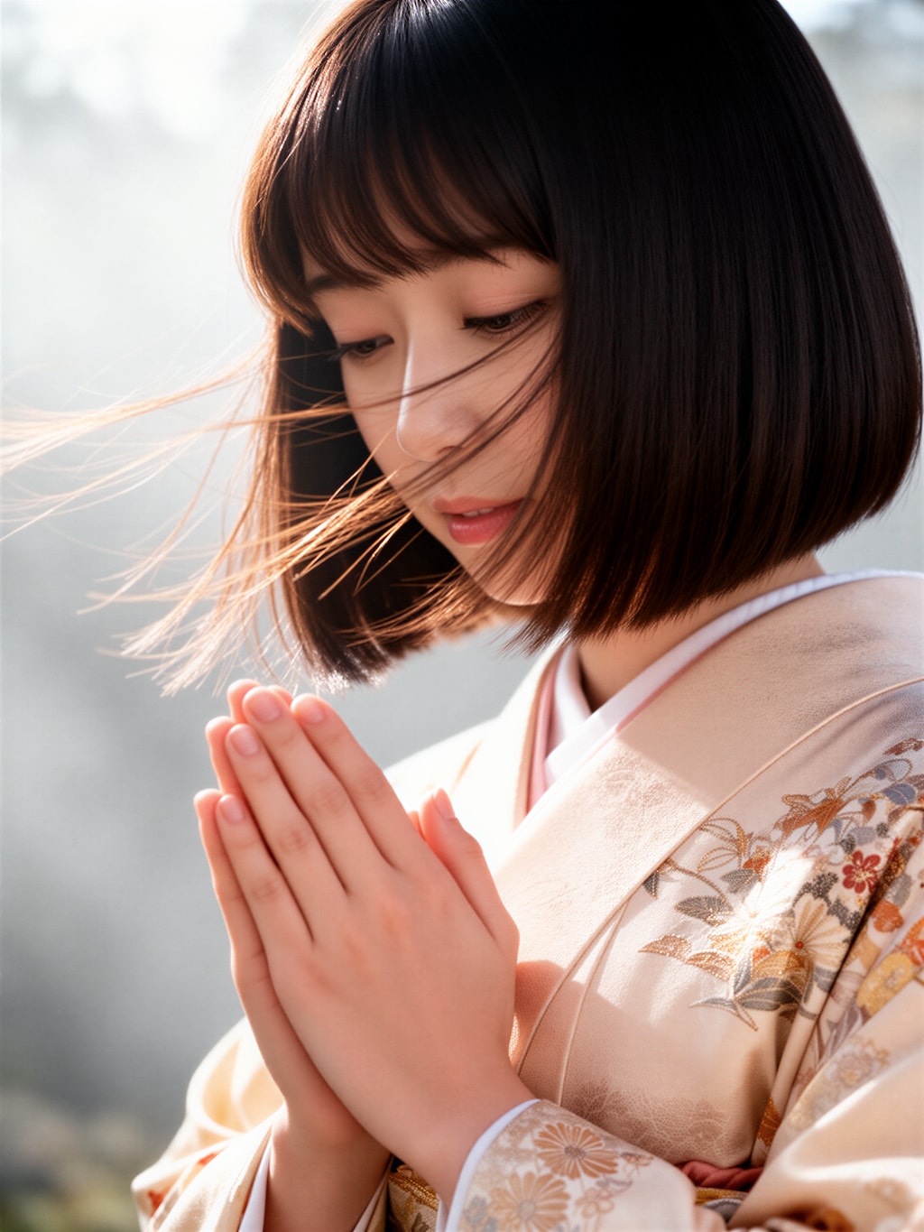 お祈りする女の子 2