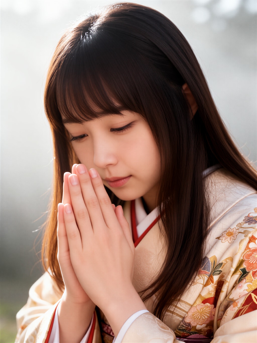 お祈りする女の子 2