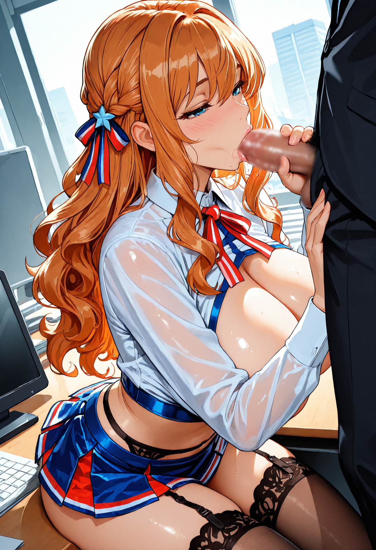 オフィスで隠れフェラチアガール❤