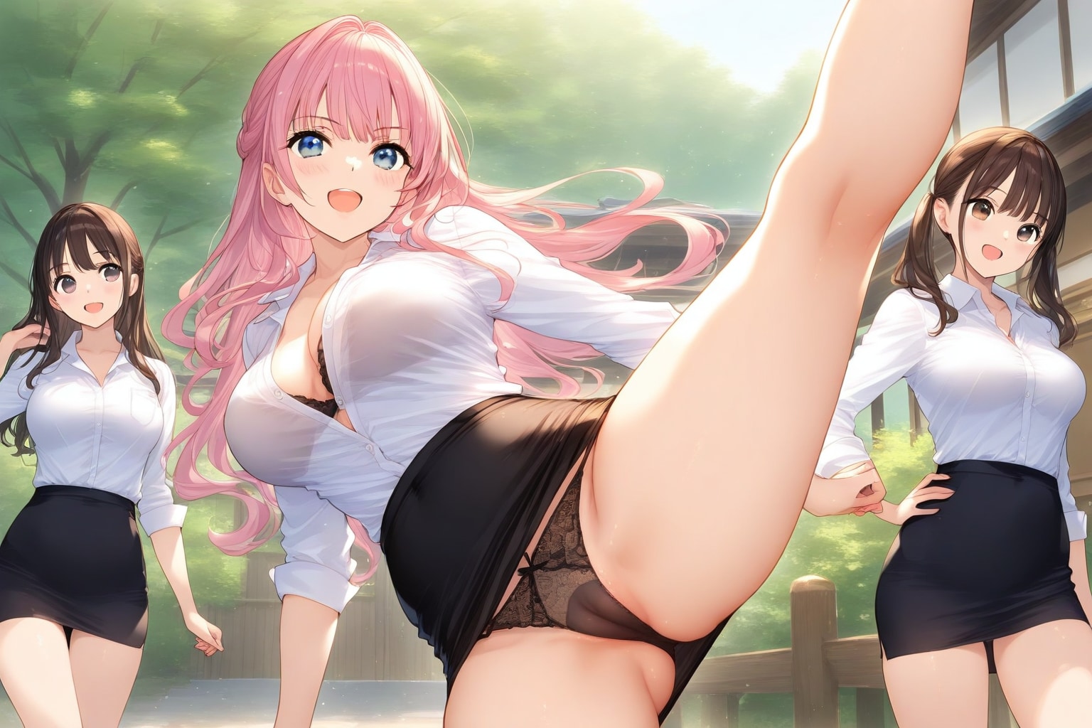 ハイキックOLパンチラ