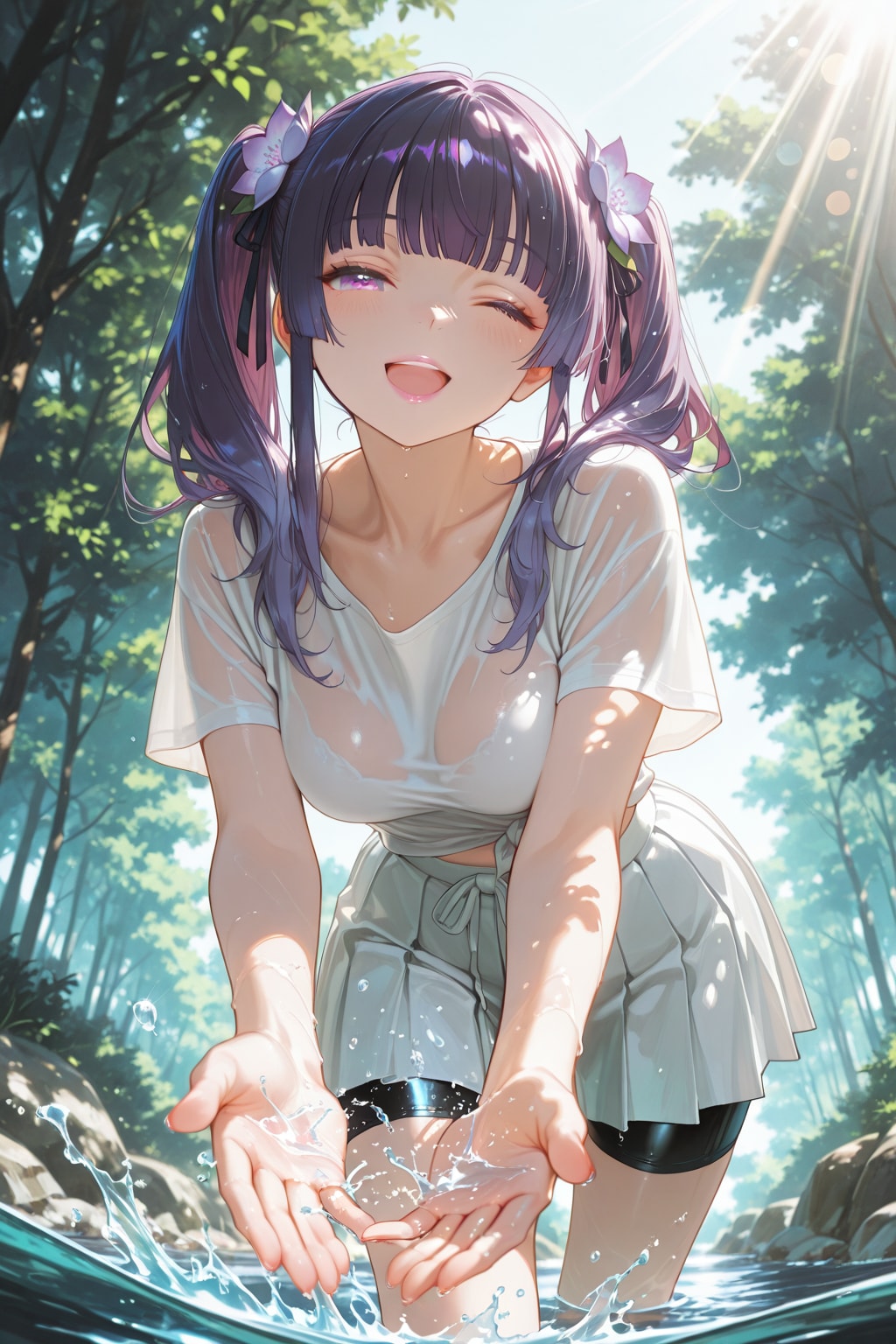ご主人様❤️それぇ〜❤️きゃあ❤️冷たくて気持ちいいですね❤️