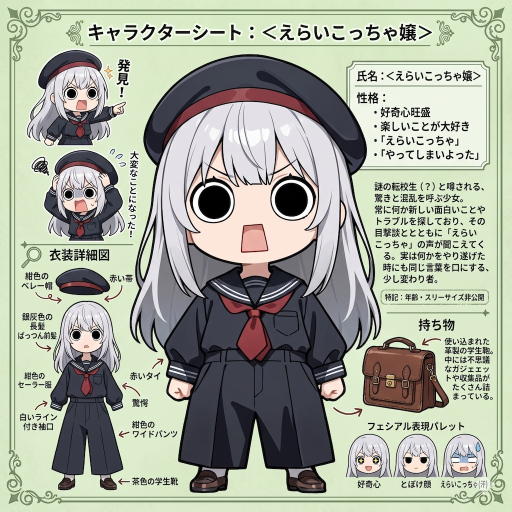 えらいこっちゃ嬢キャラクターシート
