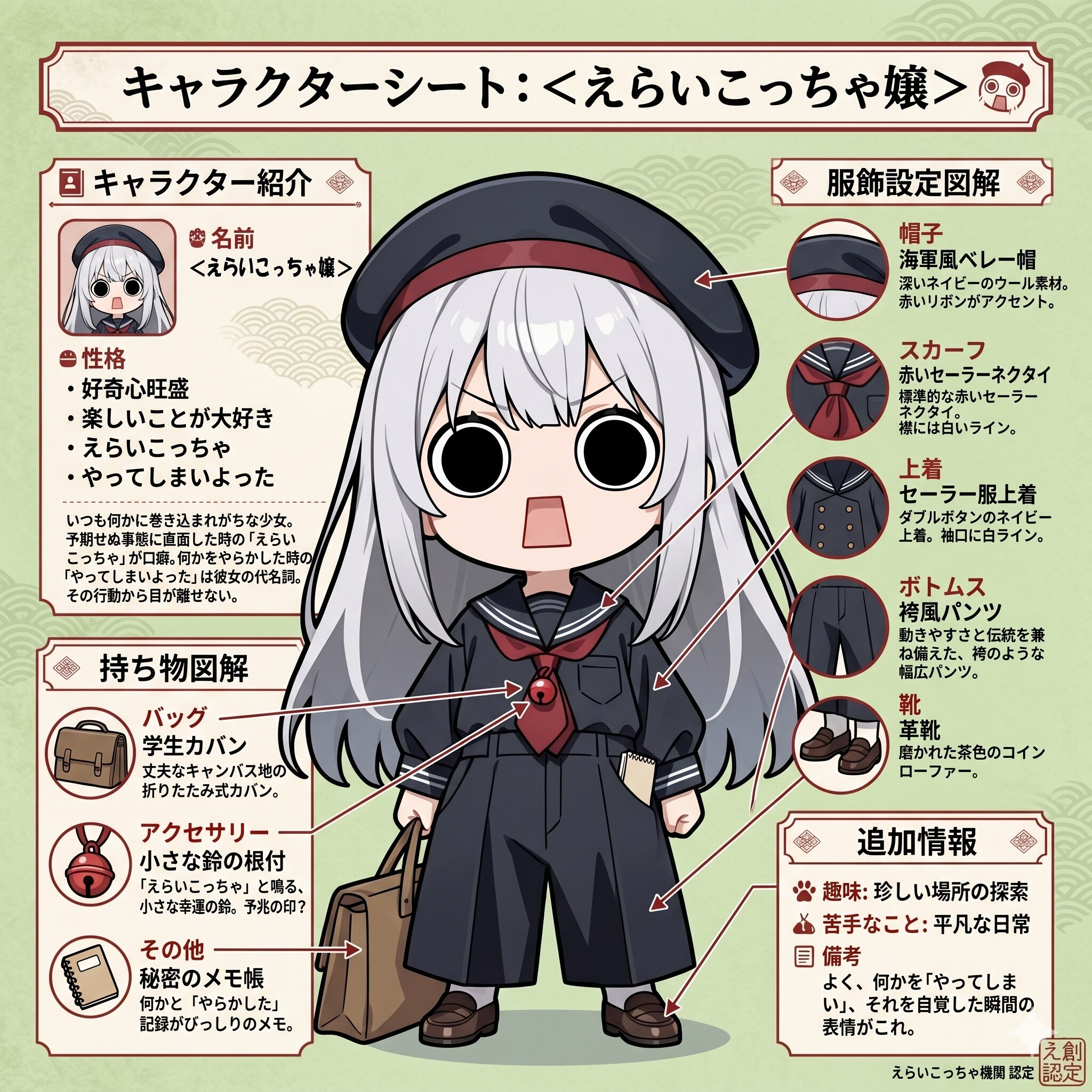 えらいこっちゃ嬢キャラクターシート
