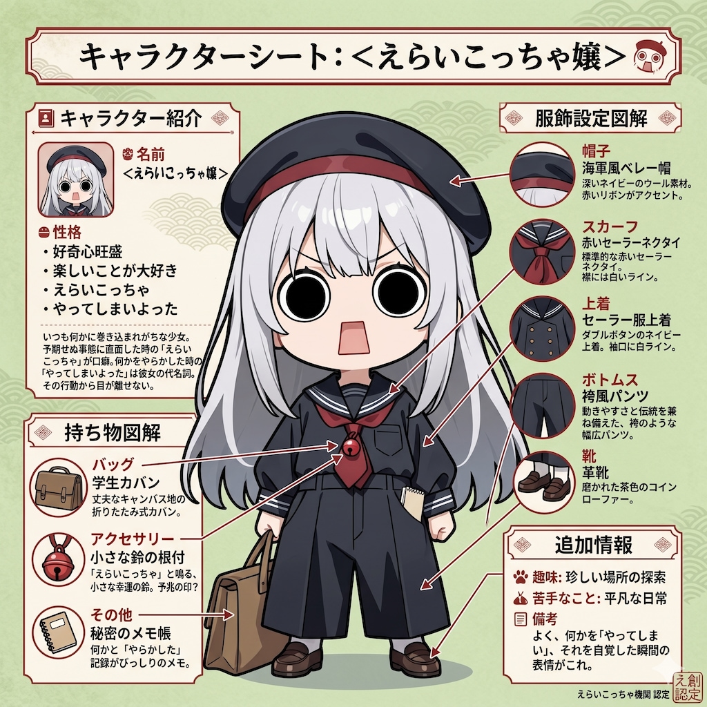 えらいこっちゃ嬢キャラクターシート