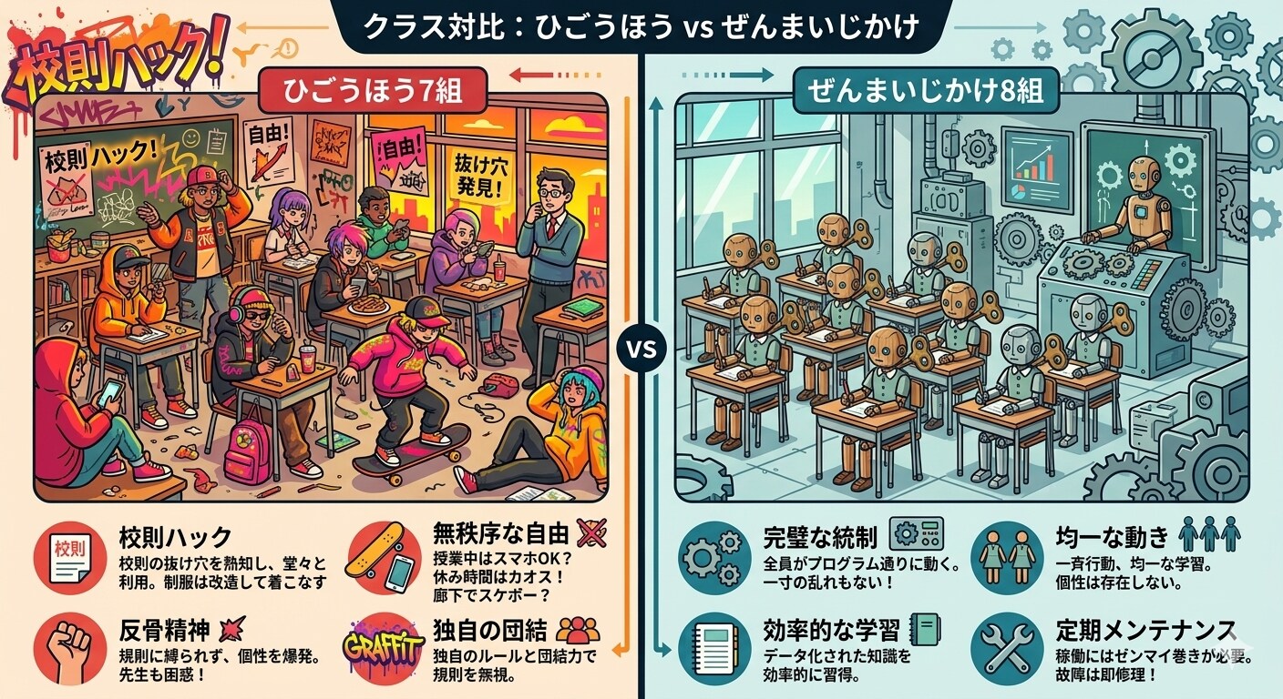 ひごうほう7組とぜんまいじかけ8くみ