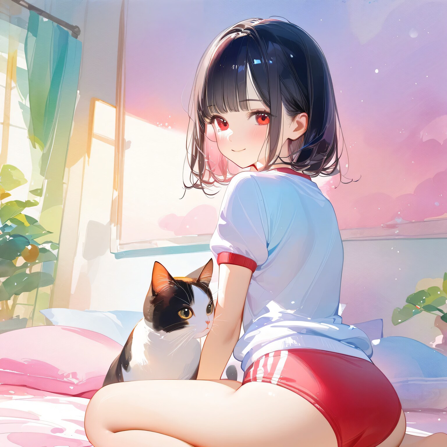 愛猫とスナップショット ~ 黒髪ボブのブルマ娘17 ~